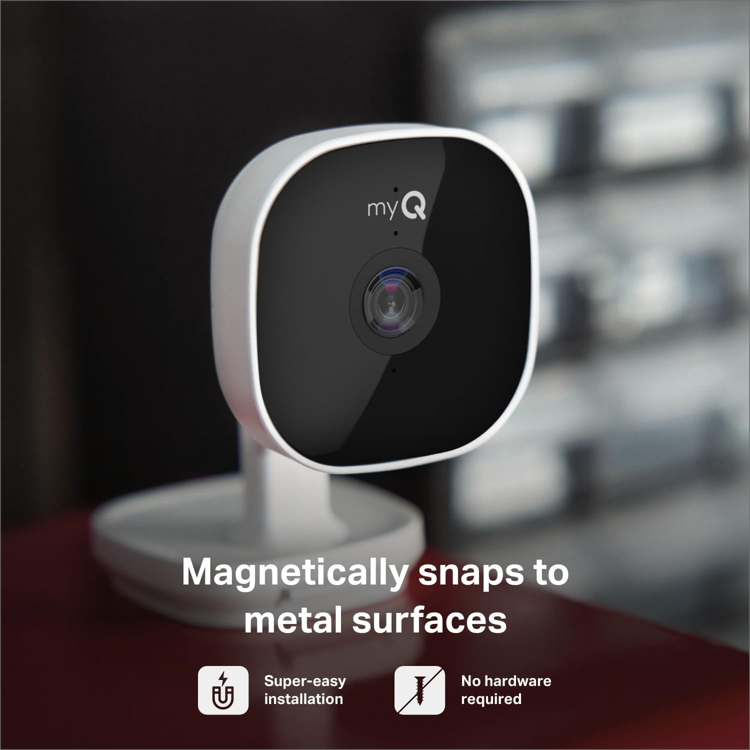 Myq Smart Garage Security Camera – 1080P HD Video, Night Vision, Motion Detection, Magnetic, Wi-Fi, Two-Way Audio, Smartphone Control
