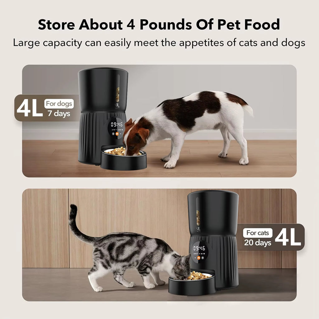 Tuya Video Wifi App Control Dog Dispenser Auto Smart Remote Connected 4L Pet Food Bowl with Camera Automatic Cat Feeder