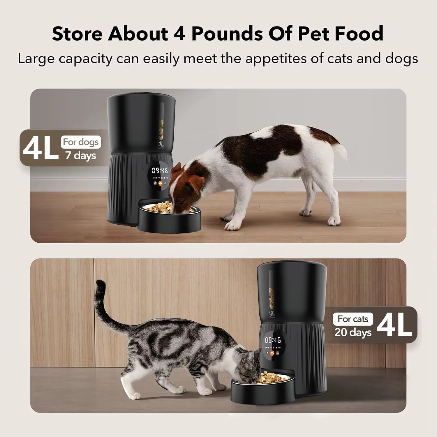 Tuya Video Wifi App Control Dog Dispenser Auto Smart Remote Connected 4L Pet Food Bowl with Camera Automatic Cat Feeder