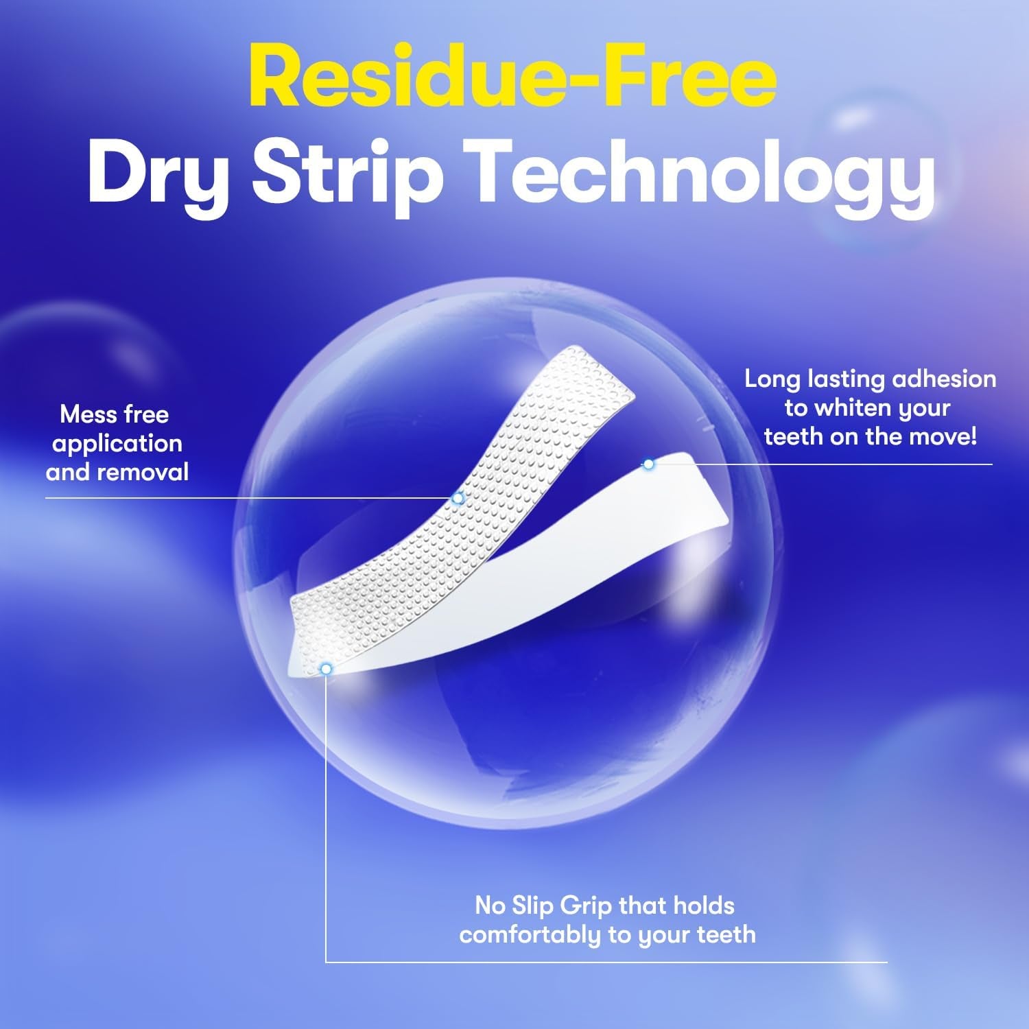 Teeth Whitening Strips, Hydroxyapatite-Infuse White Strips, Non-Sensitive Teeth Whitening with Soothing Natural Ingredients, Enamel-Safe, Residue-Free, Non-Slip, 21 Treatments Kit (42 Count)