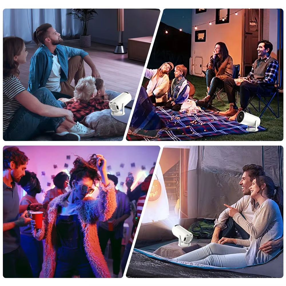 HY300/HY300 Pro Mini Stand 4K Video Projector Wireless Wifi Home LED Portable Video Full HD Smart Mirror Screen System Projector