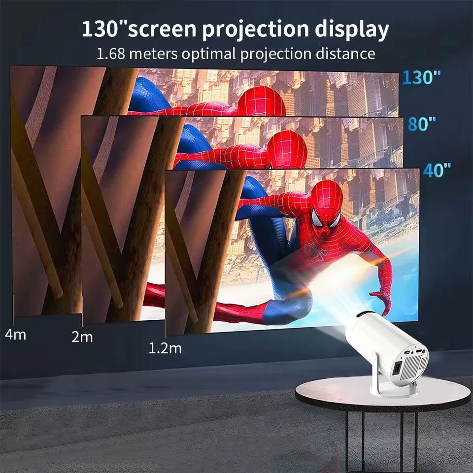 HY300/HY300 Pro Mini Stand 4K Video Projector Wireless Wifi Home LED Portable Video Full HD Smart Mirror Screen System Projector