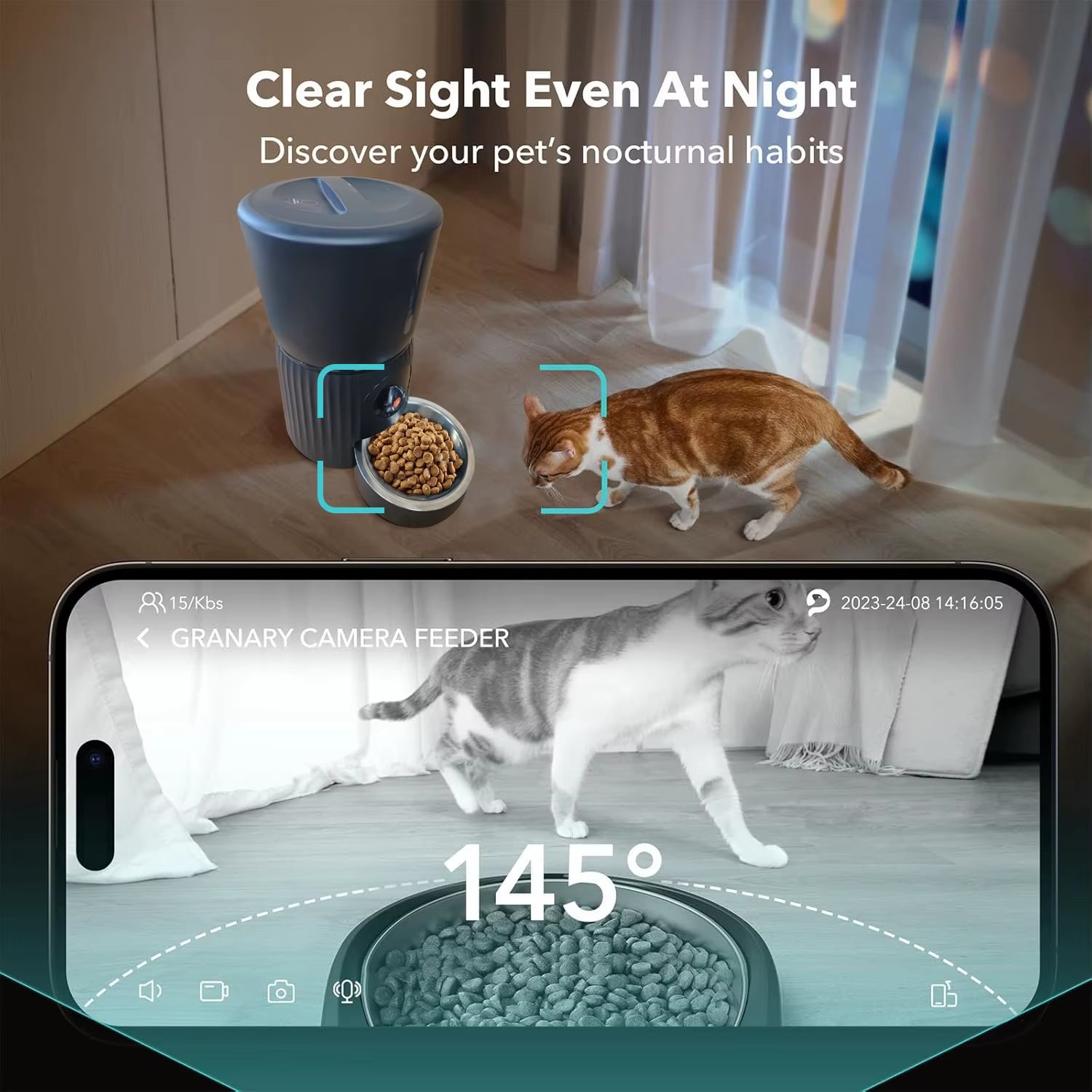 Tuya Video Wifi App Control Dog Dispenser Auto Smart Remote Connected 4L Pet Food Bowl with Camera Automatic Cat Feeder