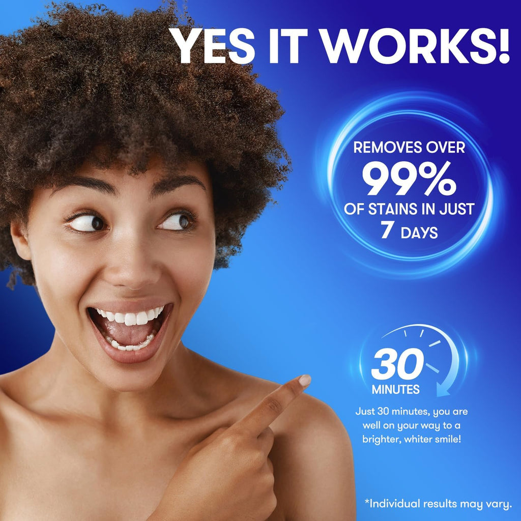 Teeth Whitening Strips, Hydroxyapatite-Infuse White Strips, Non-Sensitive Teeth Whitening with Soothing Natural Ingredients, Enamel-Safe, Residue-Free, Non-Slip, 21 Treatments Kit (42 Count)