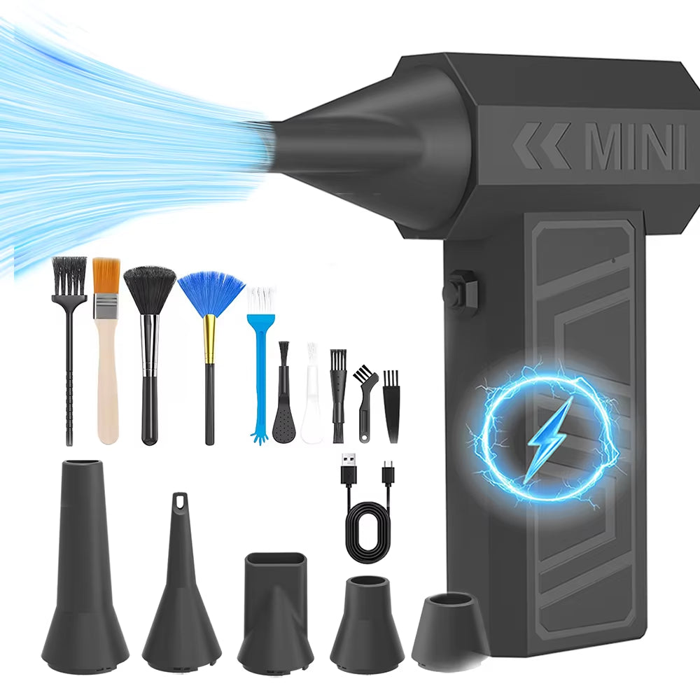 2025 Latest Design Compact Mini Turbo Blower Jet Fan 4000Mah High Speed Air Duster Industrial Grade for Hotels Warehouses Farms