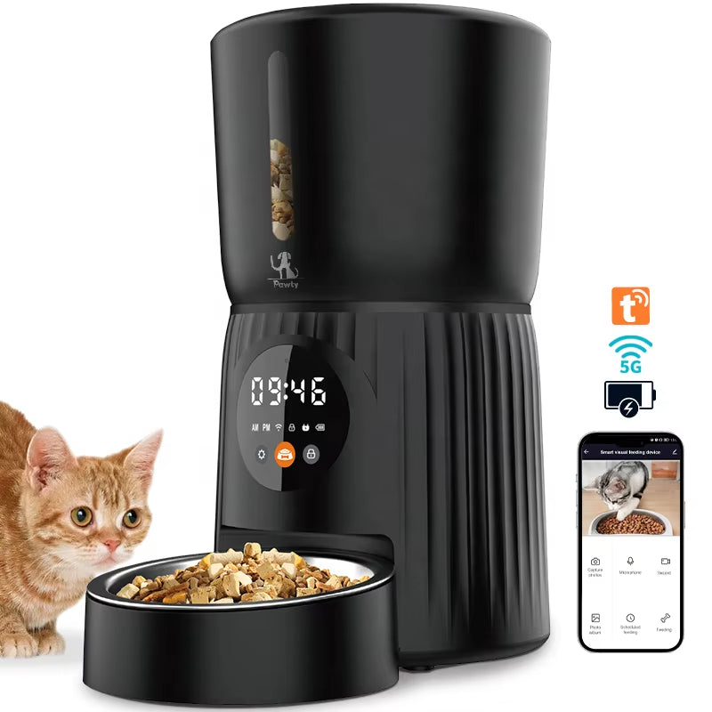 Tuya Video Wifi App Control Dog Dispenser Auto Smart Remote Connected 4L Pet Food Bowl with Camera Automatic Cat Feeder