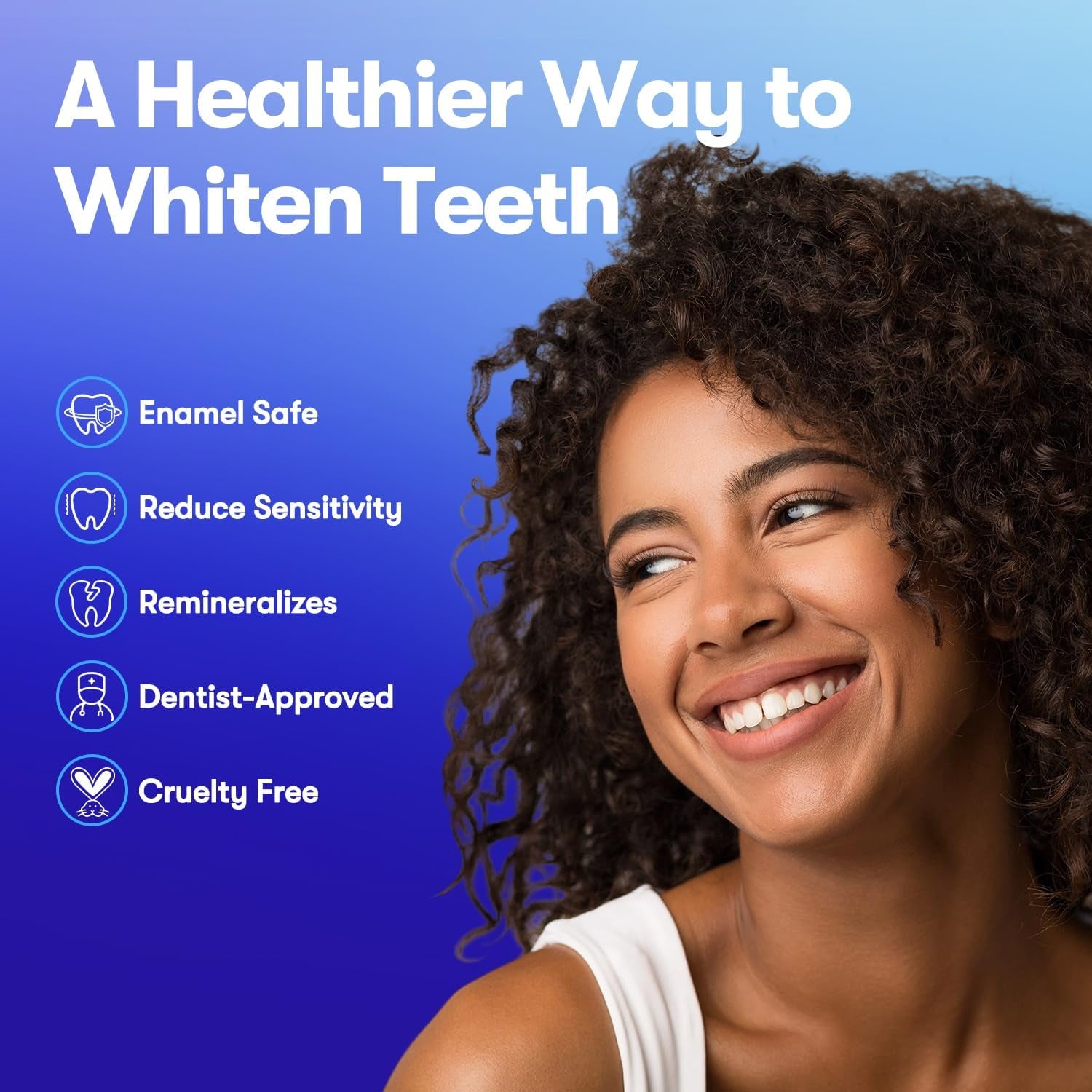 Teeth Whitening Strips, Hydroxyapatite-Infuse White Strips, Non-Sensitive Teeth Whitening with Soothing Natural Ingredients, Enamel-Safe, Residue-Free, Non-Slip, 21 Treatments Kit (42 Count)
